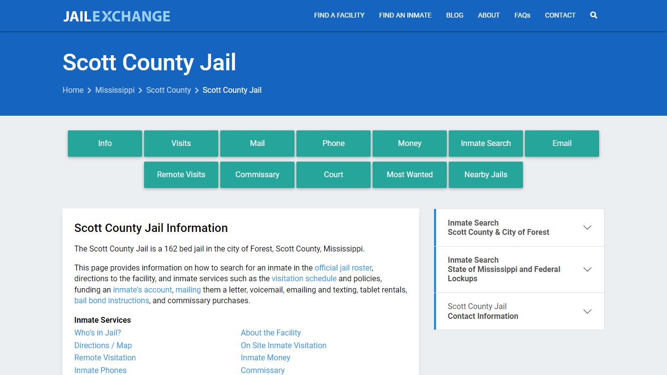 Scott County Jail MS | Booking, Visiting, Calls, Phone